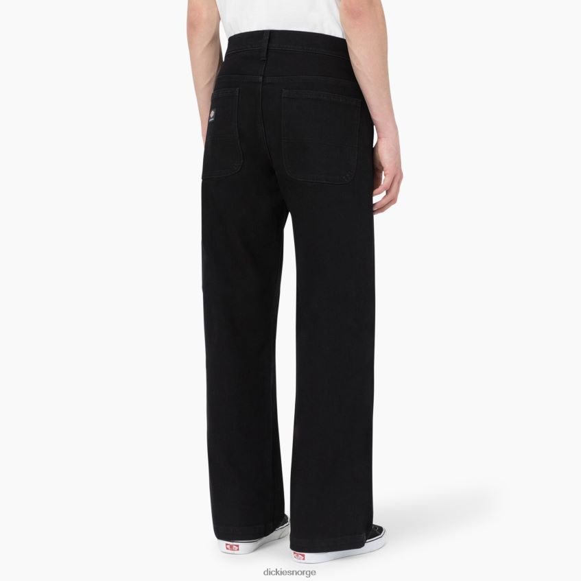 Dickies menn skateboarding wingville jeans med løs passform 4NB6FR272 klær svart denim (l9d)