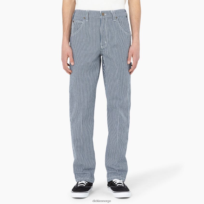 Dickies menn garyville hickory stripe snekkerbukse 4NB6FR156 klær ecru/luftvåpen blå (eua)