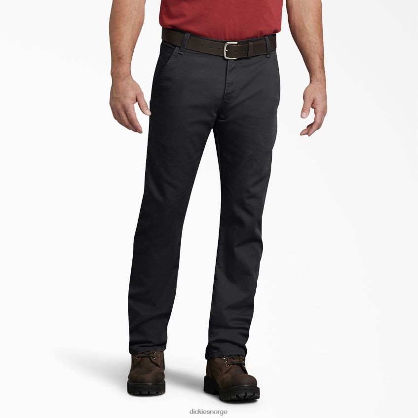 Dickies menn normal passform duck carpenter bukser 4NB6FR93 klær steinvasket svart (sbk)