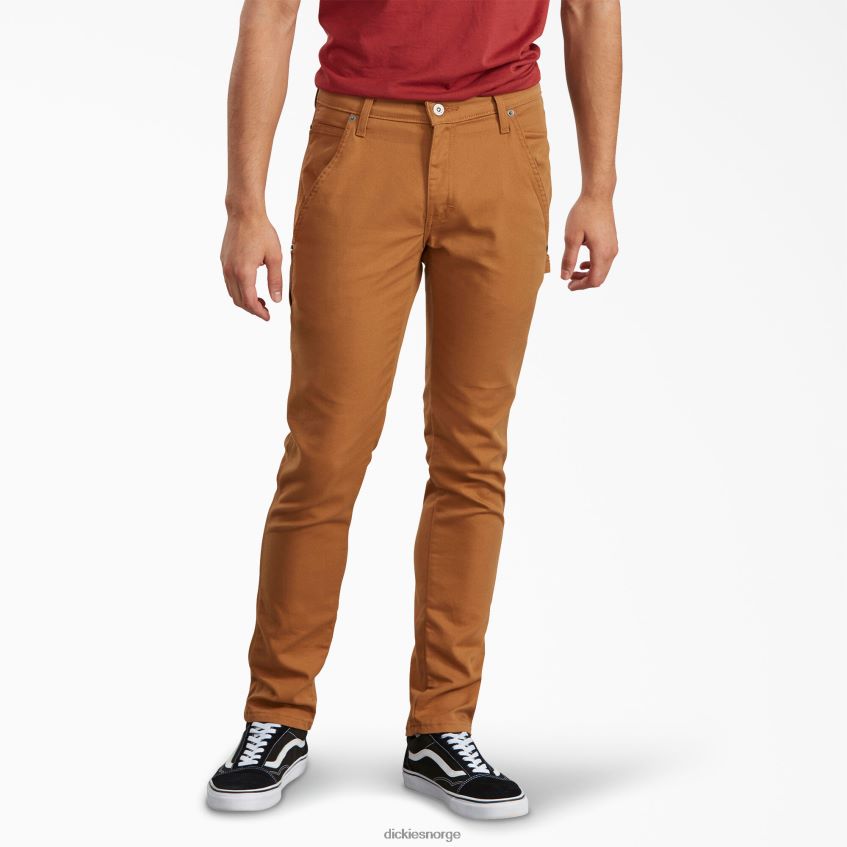 Dickies menn slim fit snekkerandbukser med koniske ben 4NB6FR201 klær steinvasket brunand (sbd)