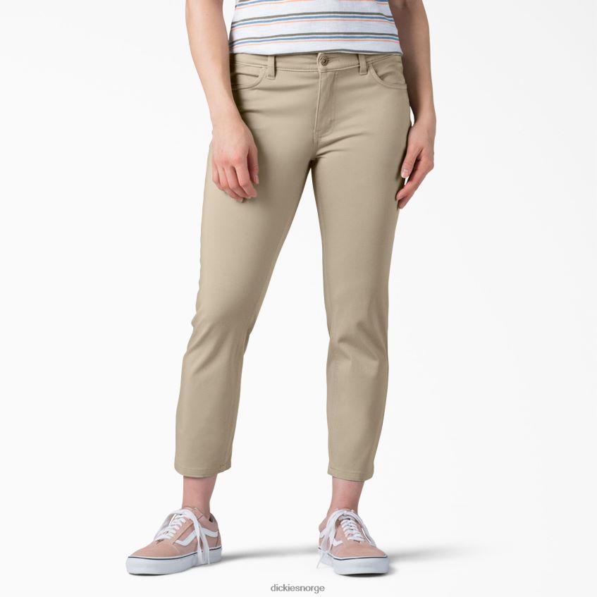 Dickies kvinner perfekt form skinny fit capri 4NB6FR1816 klær skyllet oxford stein (rdg2)