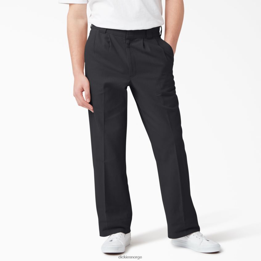 Dickies menn chatom plisserte bukser 4NB6FR275 klær svart (bkx)