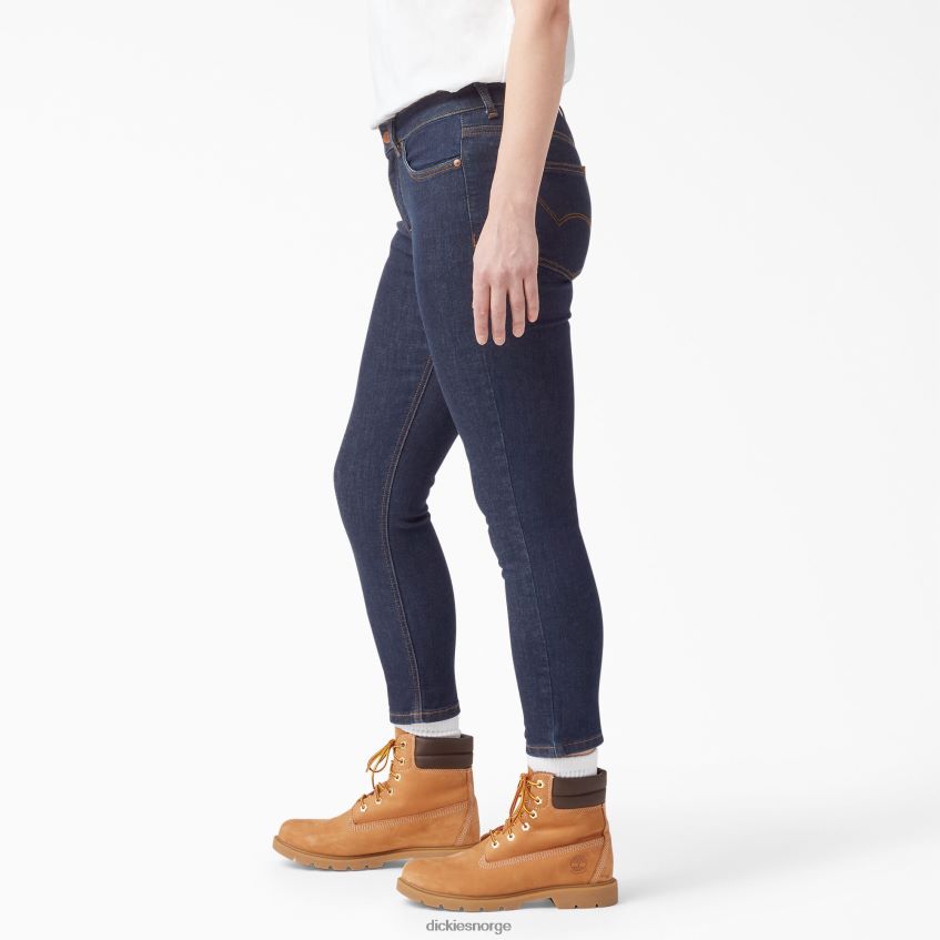 Dickies kvinner perfekt form skinny fit jean capri 4NB6FR1870 klær skyllet indigoblått (rnb)