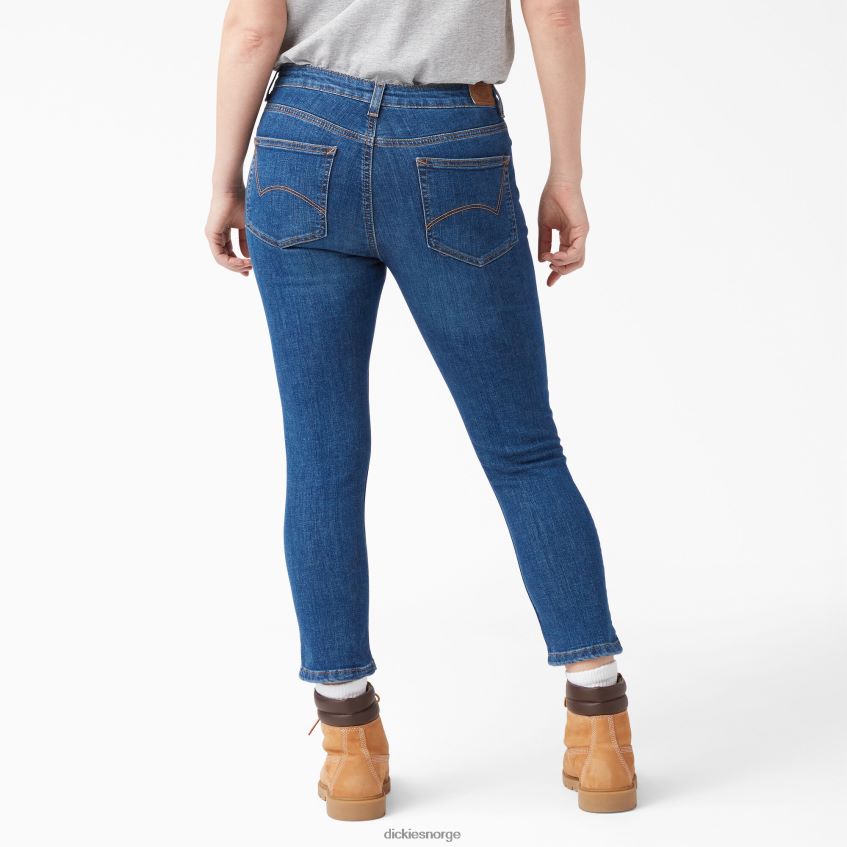 Dickies kvinner perfekt form skinny fit jean capri 4NB6FR1871 klær steinvasket indigoblå (snb)
