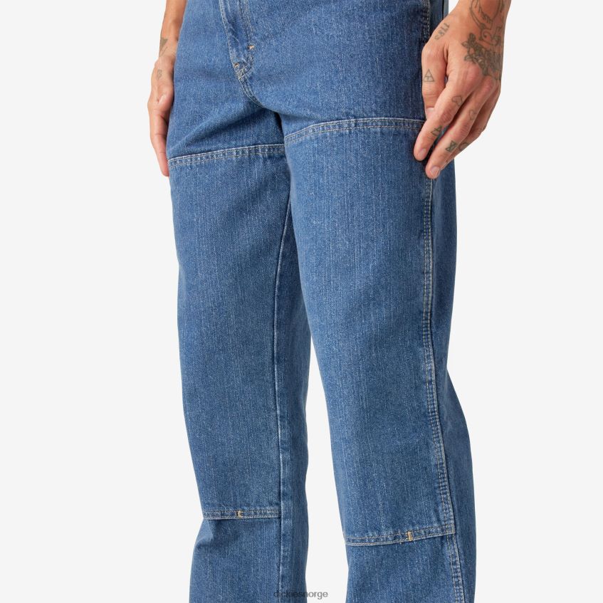 Dickies menn doble jeans med avslappet passform 4NB6FR189 klær steinvasket indigoblå (snb)