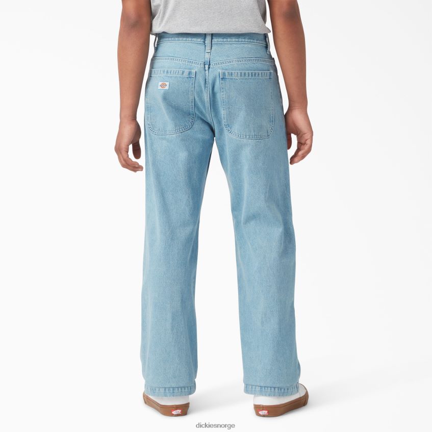 Dickies menn doble jeans med løs passform 4NB6FR119 klær lett denim (ltd)