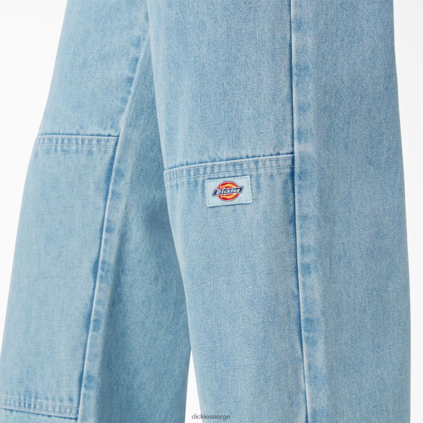 Dickies menn doble jeans med løs passform 4NB6FR119 klær lett denim (ltd)