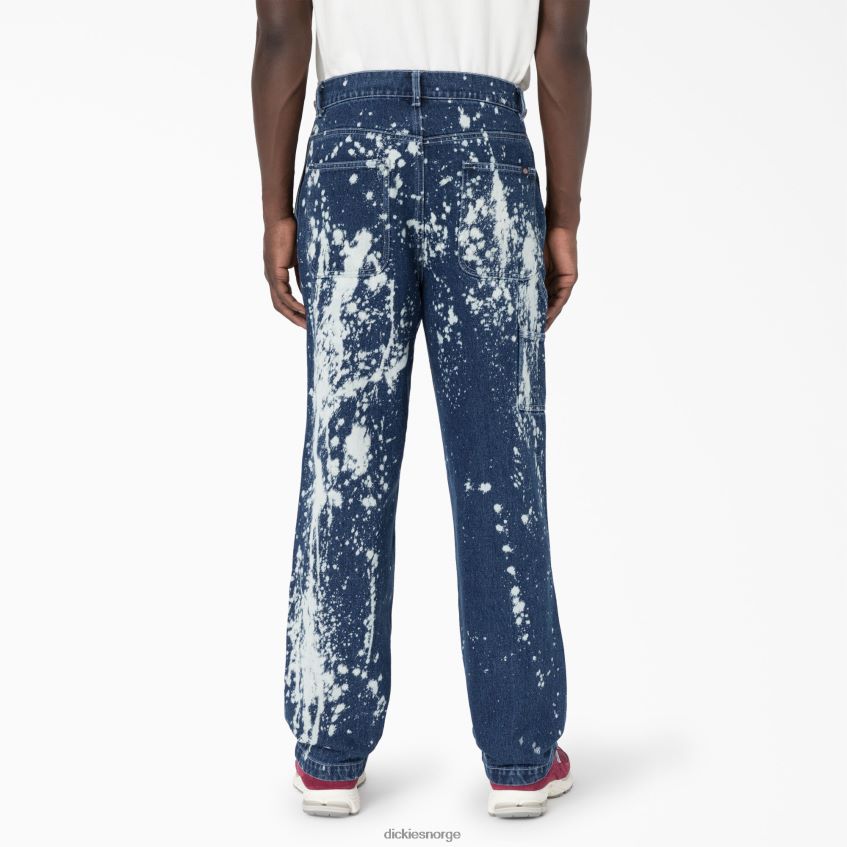 Dickies menn hjernedøde blekede jeans 4NB6FR293 klær bleket indigo blå (bnb)
