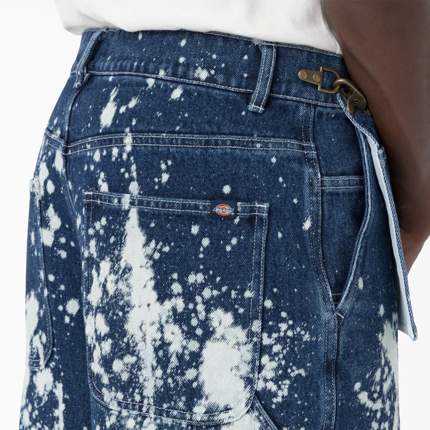 Dickies menn hjernedøde blekede jeans 4NB6FR293 klær bleket indigo blå (bnb)