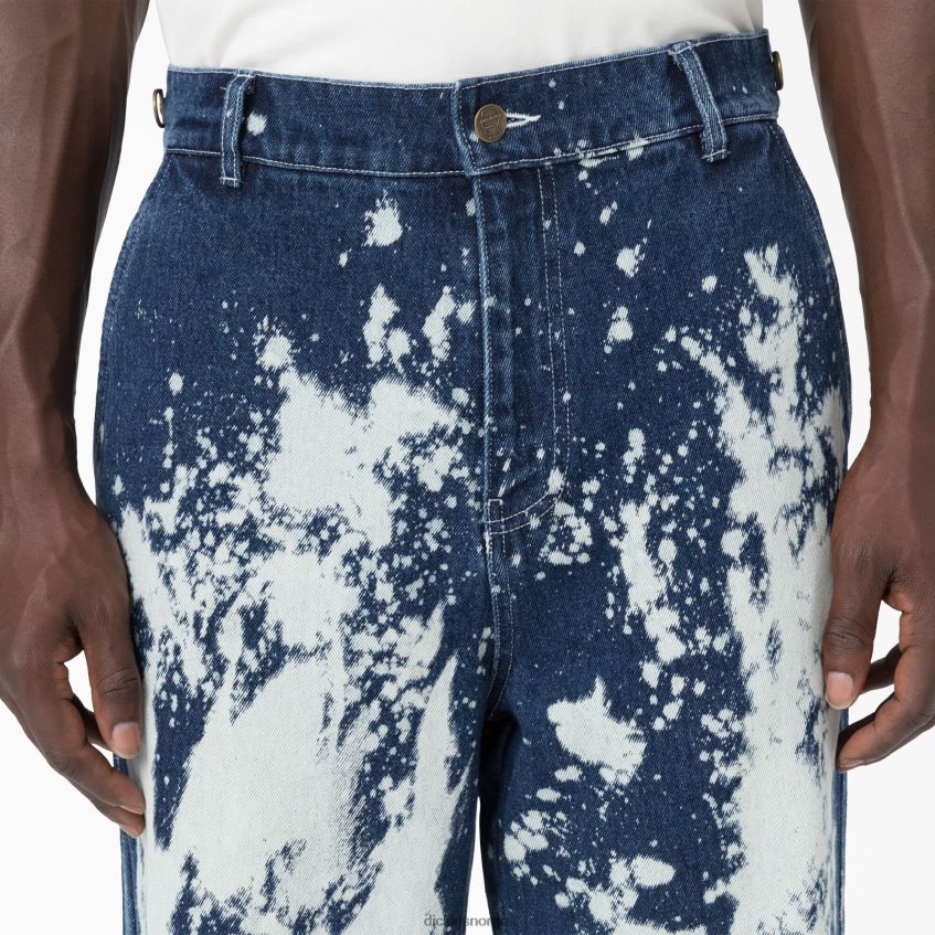 Dickies menn hjernedøde blekede jeans 4NB6FR293 klær bleket indigo blå (bnb)