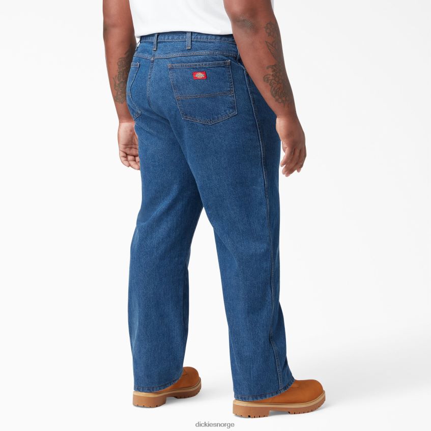 Dickies menn vanlige jeans med rett passform 4NB6FR131 klær steinvasket indigoblå (snb)