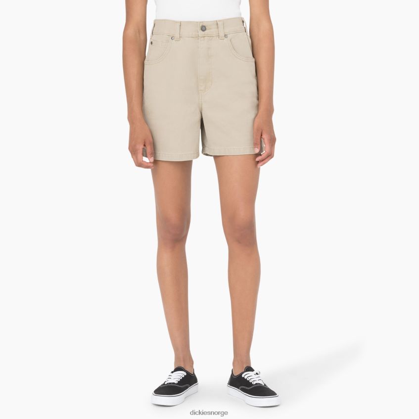 Dickies kvinner andeshorts 5" 4NB6FR2242 klær steinvasket ørkensand (sds)