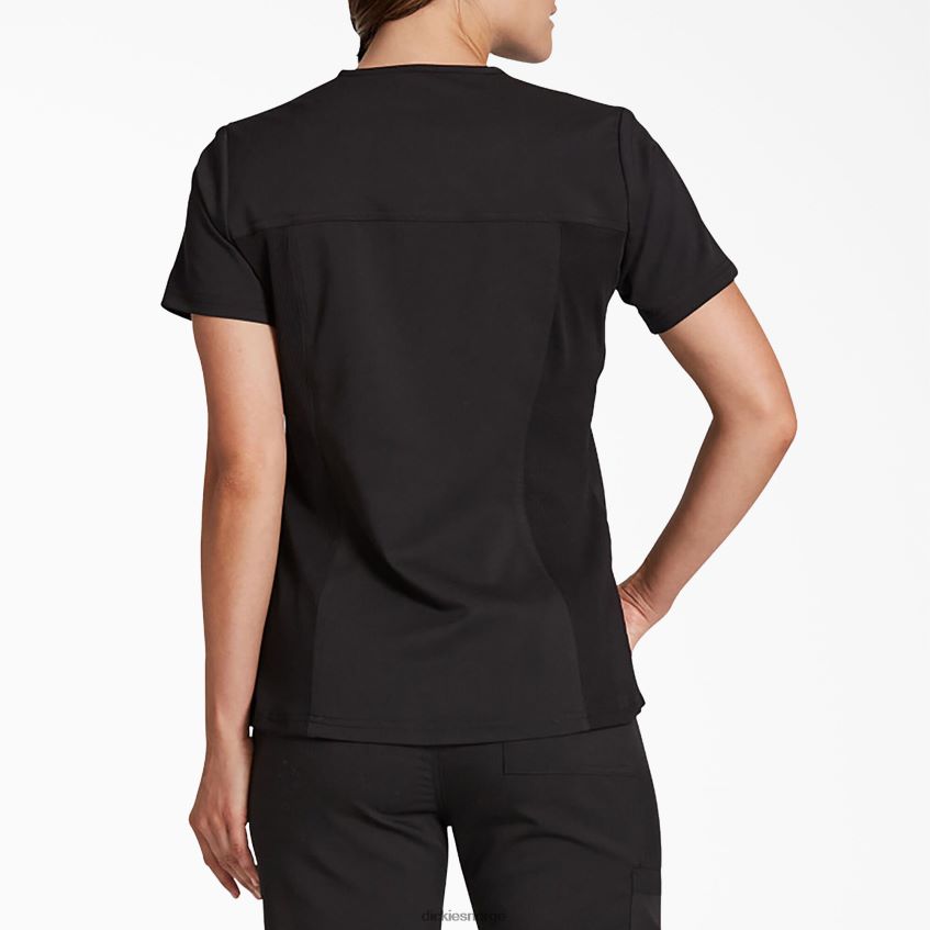 Dickies kvinner balanse v-hals brystlomme skrubb topp 4NB6FR2597 klær svart (blk)
