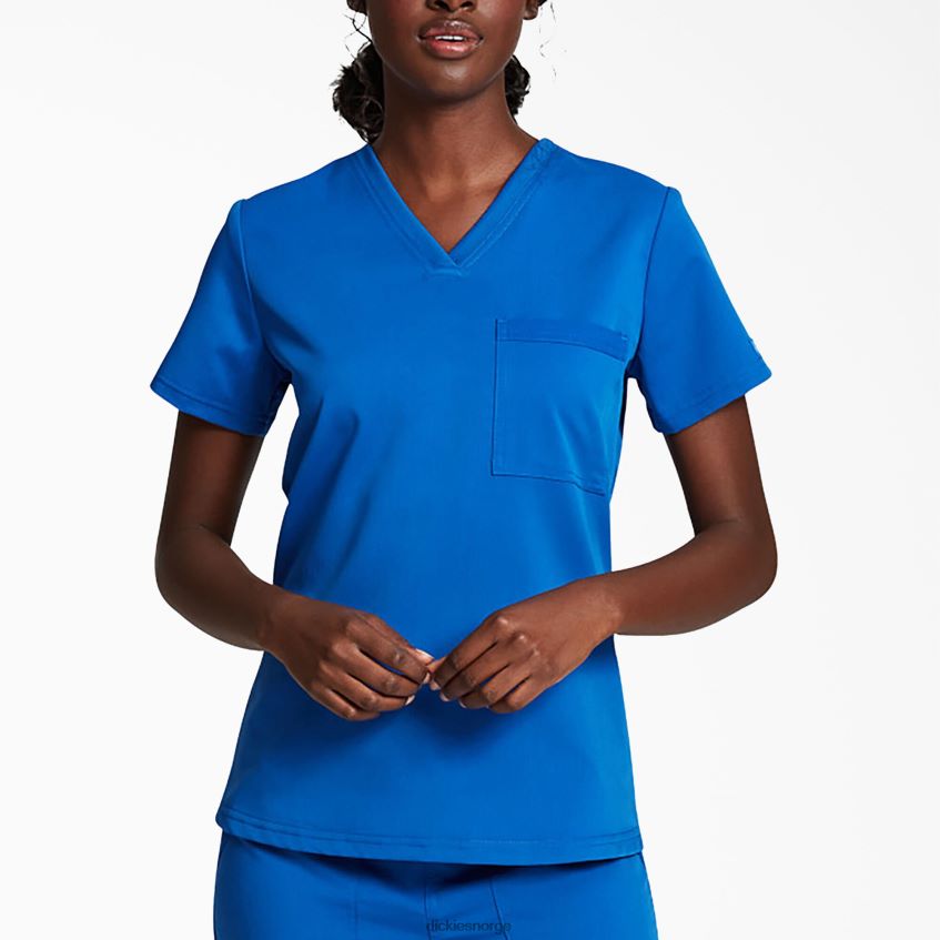 Dickies kvinner balanse v-hals brystlomme skrubb topp 4NB6FR2601 klær kongeblå (rb)