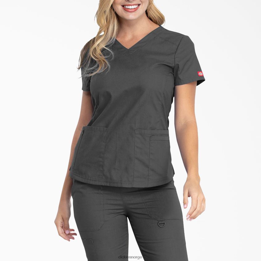 Dickies kvinner eds signatur skrubbetopp med v-hals 4NB6FR2595 klær tinngrå (pew)