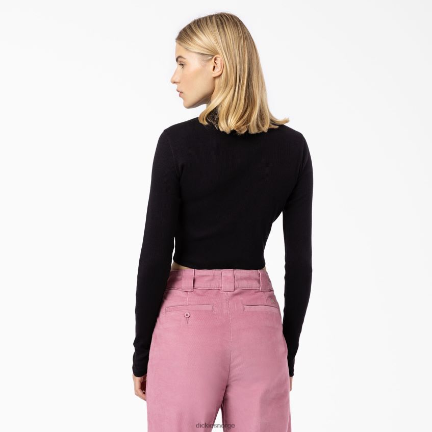 Dickies kvinner tallasee langermet cropped polo 4NB6FR2200 klær svart (kbk)