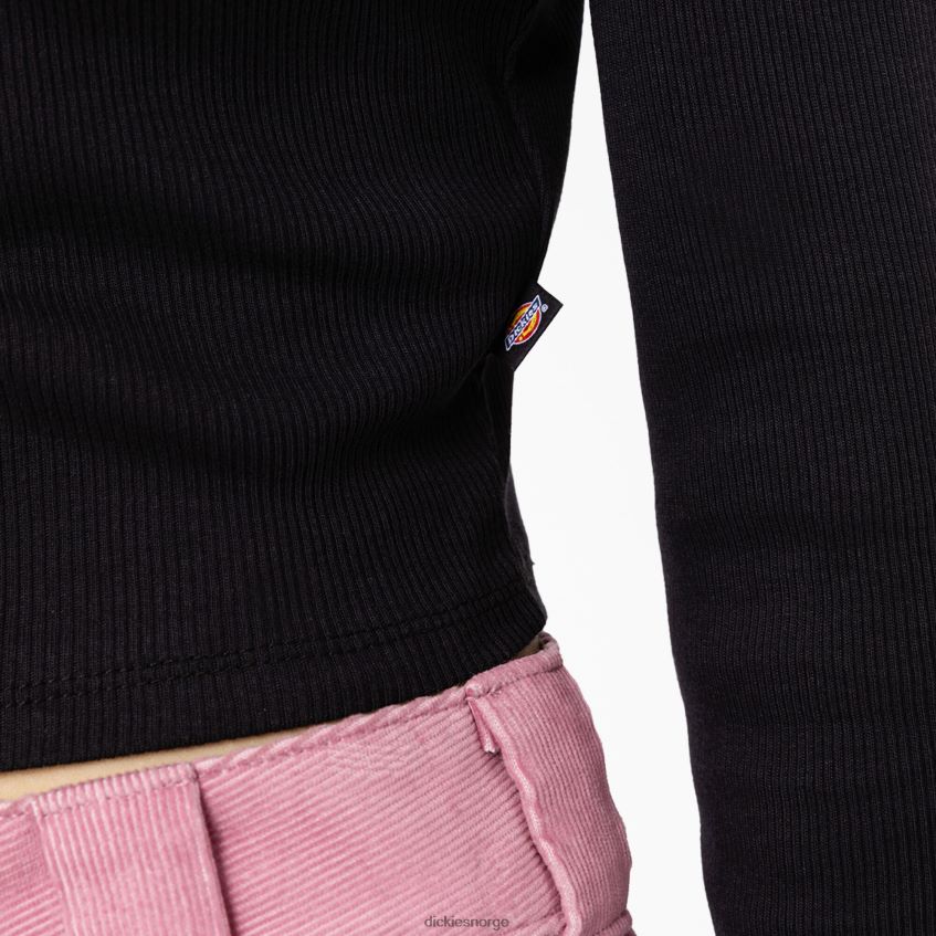 Dickies kvinner tallasee langermet cropped polo 4NB6FR2200 klær svart (kbk)