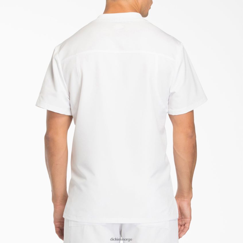 Dickies menn dynamix v-halset skrubbetopp med glidelåslomme 4NB6FR1249 klær hvit (dwh)