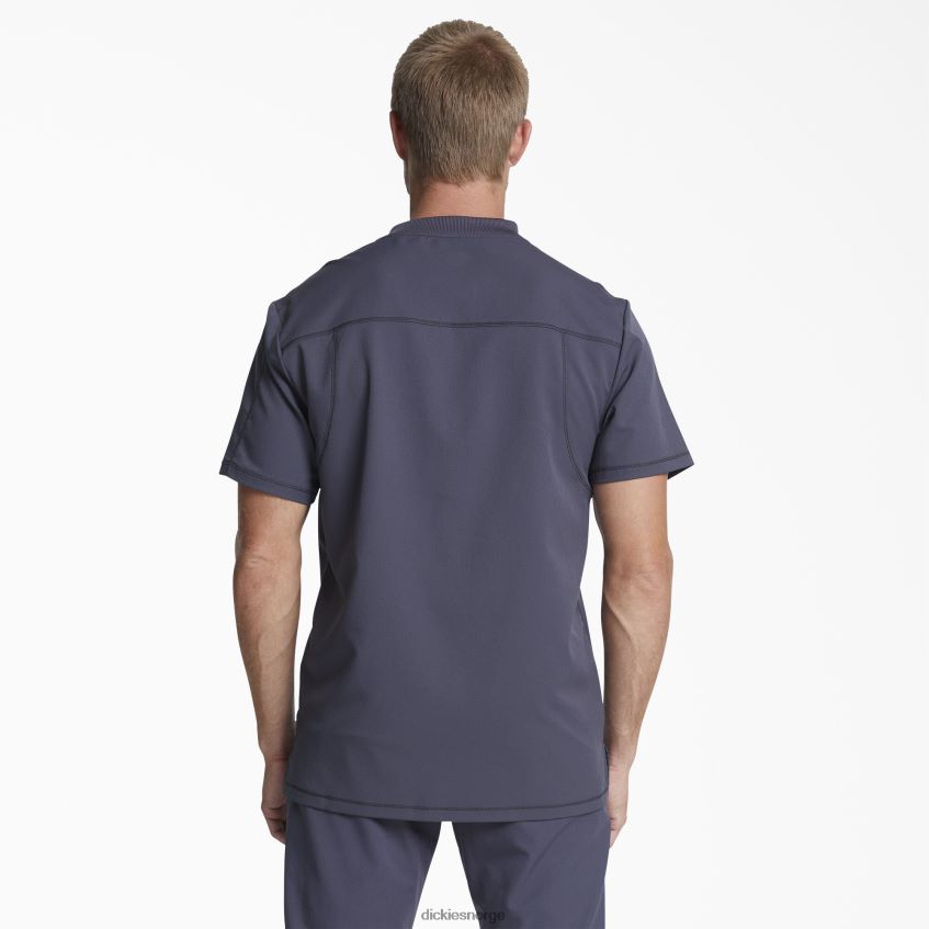 Dickies menn dynamix v-halset skrubbetopp med glidelåslomme 4NB6FR1253 klær tinngrå (pew)