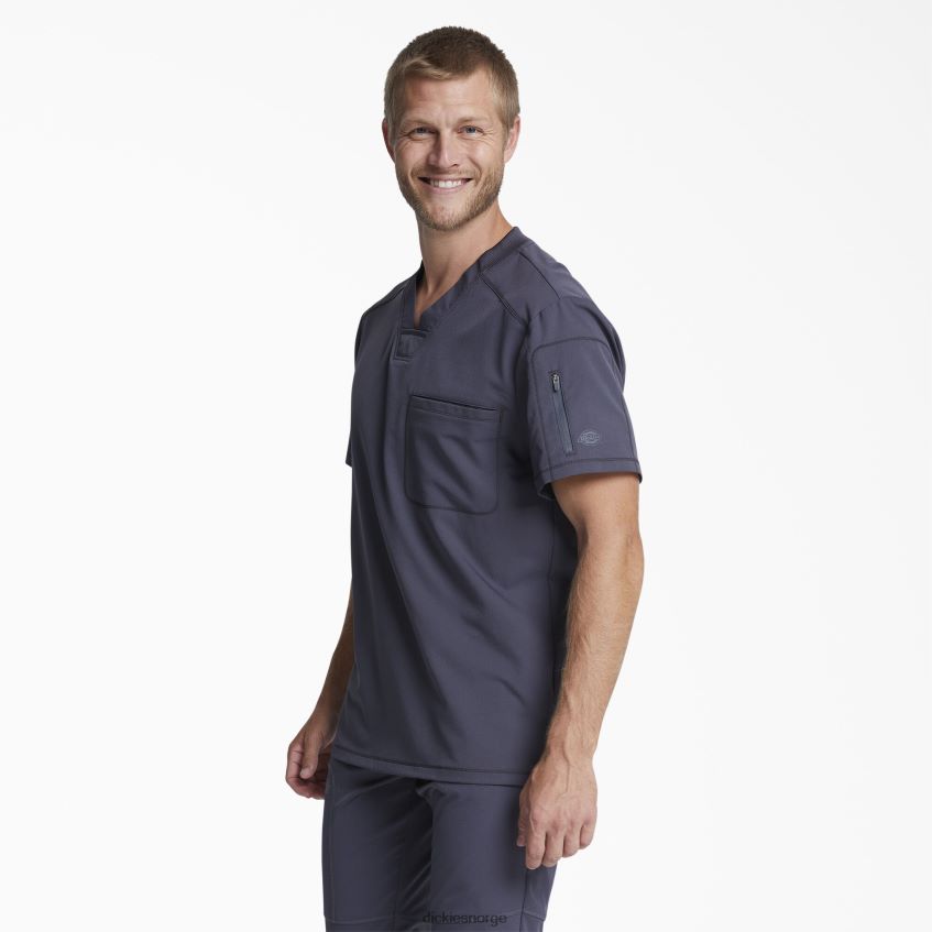 Dickies menn dynamix v-halset skrubbetopp med glidelåslomme 4NB6FR1253 klær tinngrå (pew)
