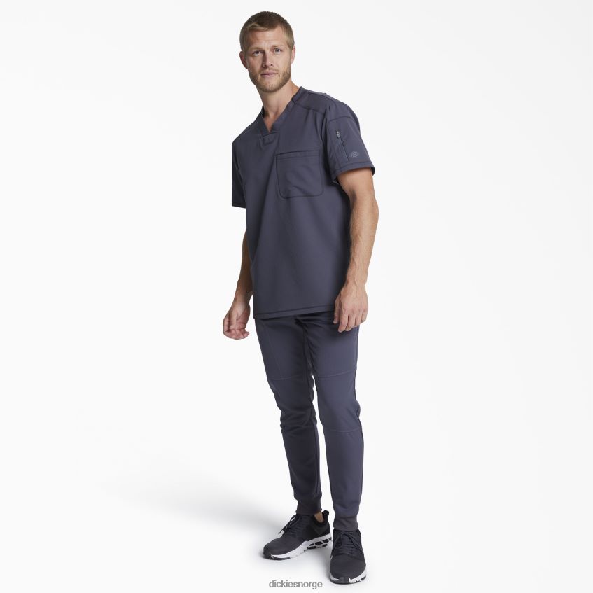 Dickies menn dynamix v-halset skrubbetopp med glidelåslomme 4NB6FR1253 klær tinngrå (pew)