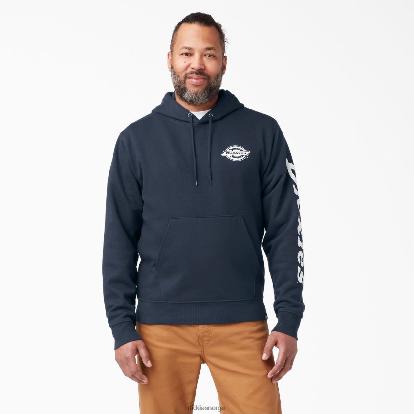Dickies menn hettegenser i fleece med logoermer 4NB6FR1148 klær mørk marineblå (dn)