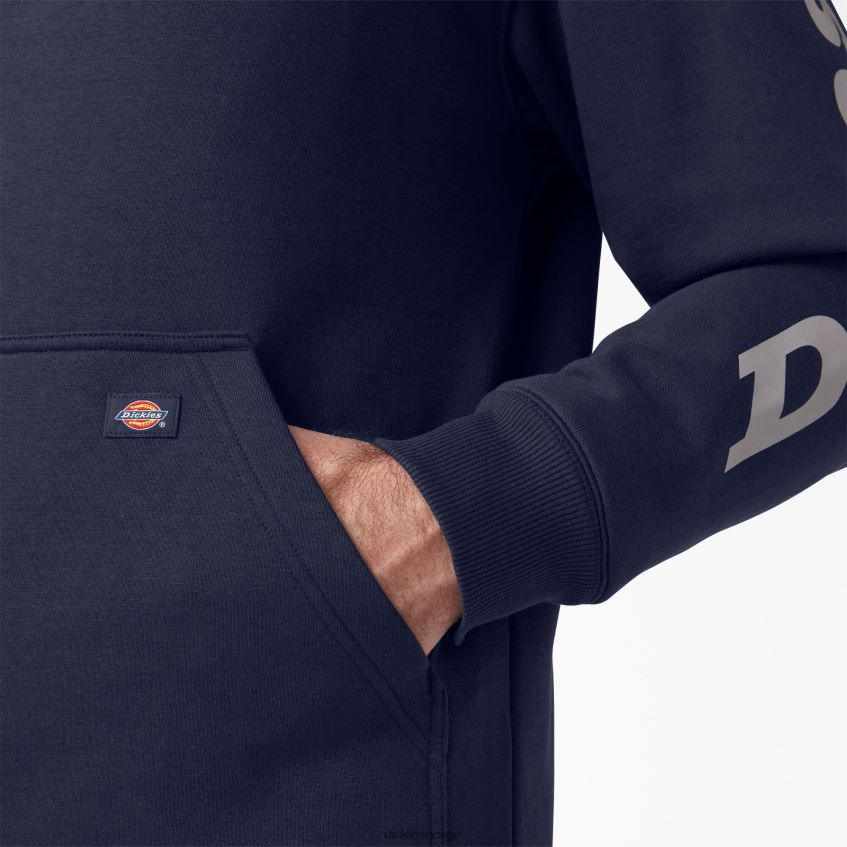 Dickies menn vannavstøtende hettegenser med logoermer 4NB6FR1039 klær blekk marine (ik)