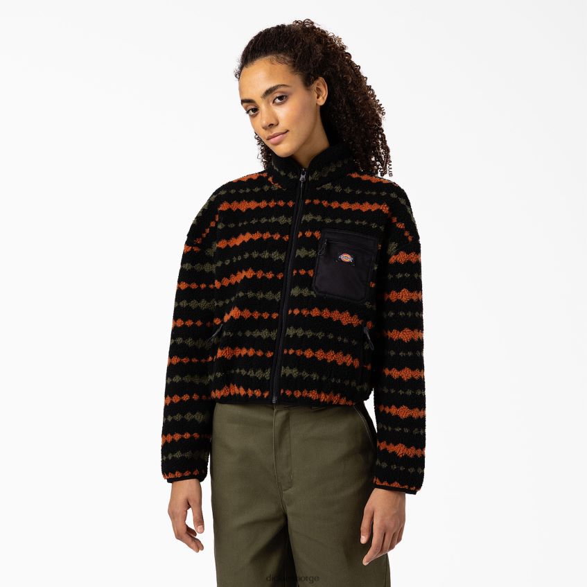 Dickies kvinner falkville fleecejakke 4NB6FR2359 klær svart/militærgrønt (bmn)