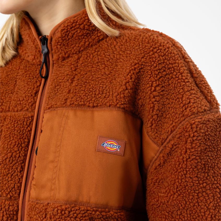 Dickies kvinner rød chute fleecejakke 4NB6FR2315 klær pepperkaker brun (dvs.)