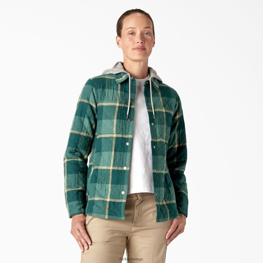 Dickies kvinner skjortejakke med hette i flanell 4NB6FR2274 klær stokkand campside plaid (a2v)