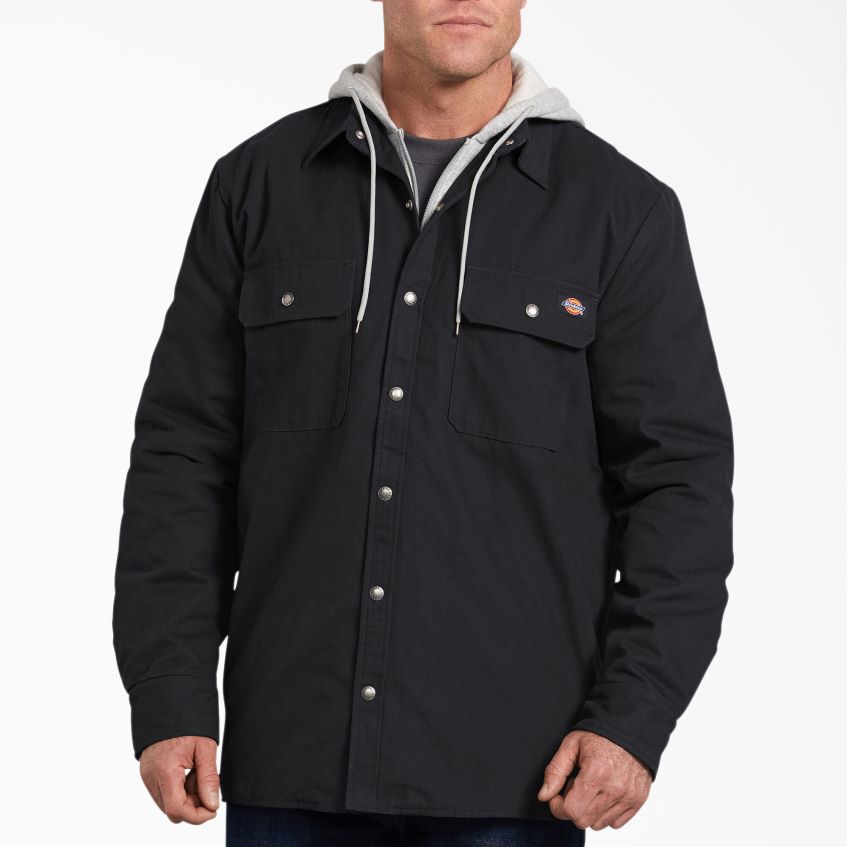 Dickies menn avslappet passform ikon hette vattert skjortejakke 4NB6FR1051 klær svart (bk)