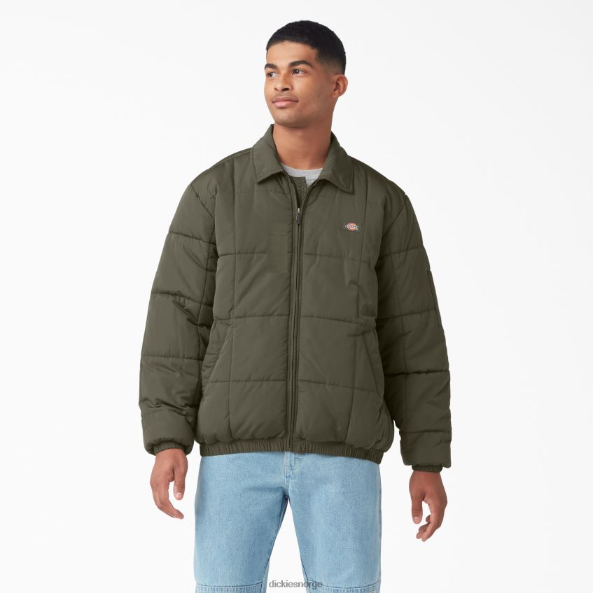 Dickies menn eisenhower pufferjakke 4NB6FR1069 klær militærgrønn (ml)