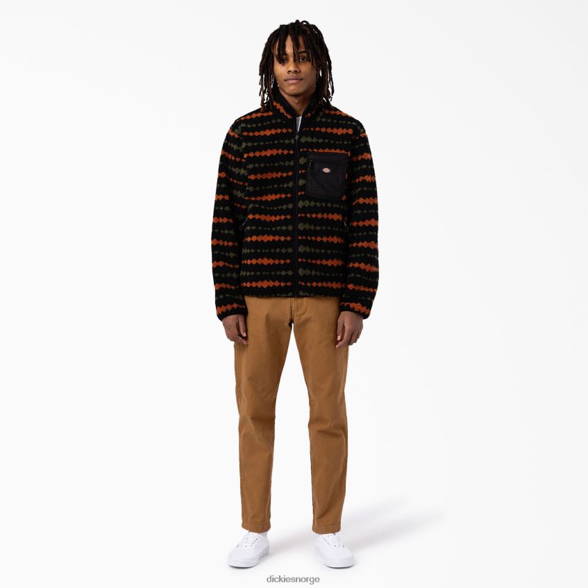 Dickies menn falkville fleecejakke 4NB6FR1164 klær svart/militærgrønt (bmn)