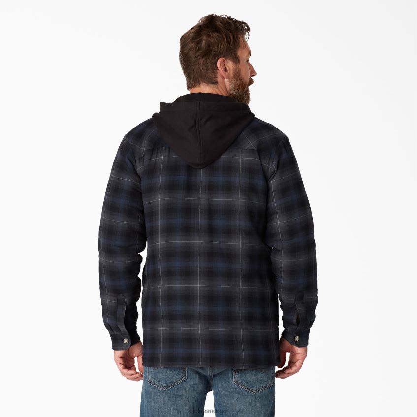 Dickies menn flanell skjortejakke med dwr 4NB6FR1060 klær svart blekk marineblå ombre pledd (b2p)