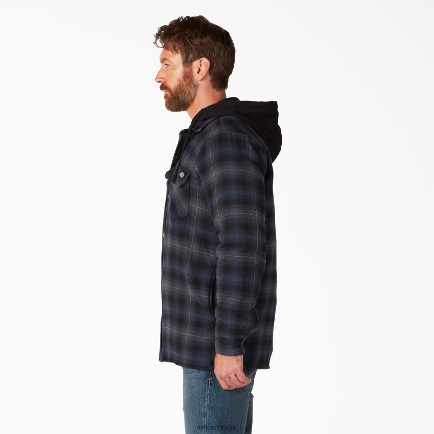Dickies menn flanell skjortejakke med dwr 4NB6FR1060 klær svart blekk marineblå ombre pledd (b2p)