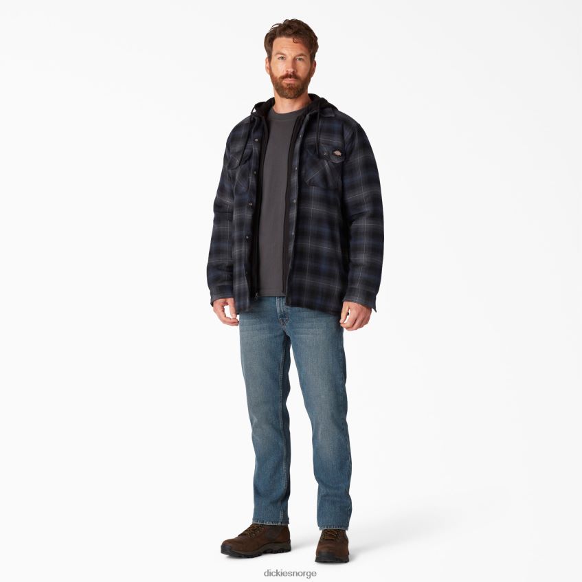 Dickies menn flanell skjortejakke med dwr 4NB6FR1060 klær svart blekk marineblå ombre pledd (b2p)