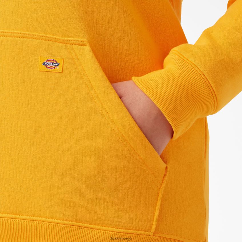 Dickies kvinner pluss en tung genser med logoermer 4NB6FR2351 klær strålende gul (r2y)
