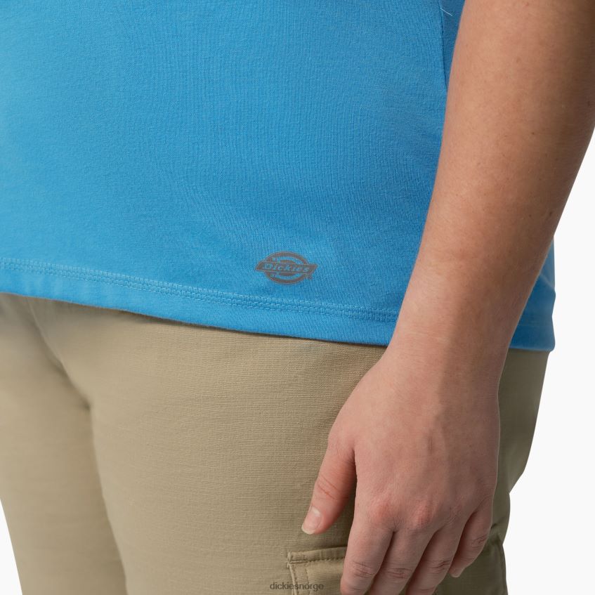 Dickies kvinner pluss avkjølende kortermet t-skjorte 4NB6FR1585 klær asurblå (ab2)