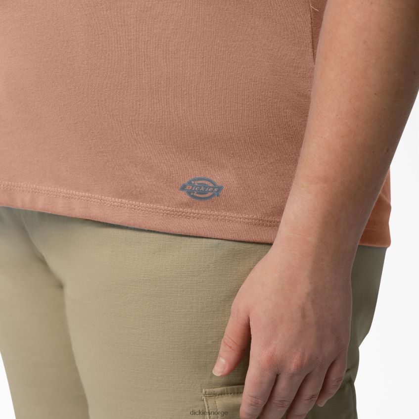 Dickies kvinner pluss avkjølende kortermet t-skjorte 4NB6FR1587 klær kork enkeltfarget lyng (c2k)