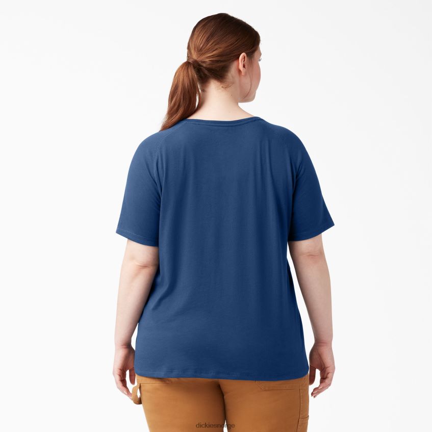 Dickies kvinner pluss avkjølende kortermet t-skjorte 4NB6FR1588 klær dynamisk marine (dy2)