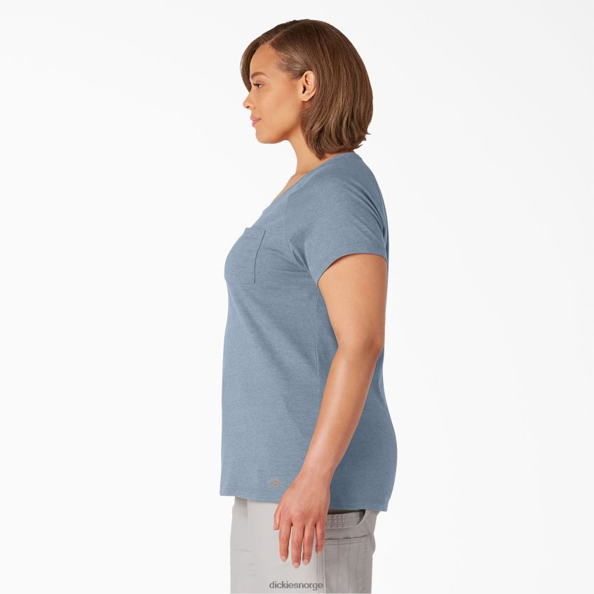 Dickies kvinner pluss avkjølende kortermet t-skjorte 4NB6FR1589 klær tåkeblå (fe)