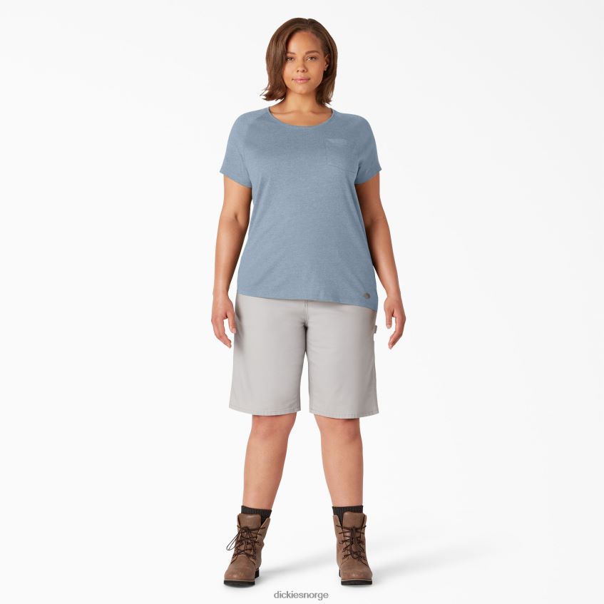 Dickies kvinner pluss avkjølende kortermet t-skjorte 4NB6FR1589 klær tåkeblå (fe)