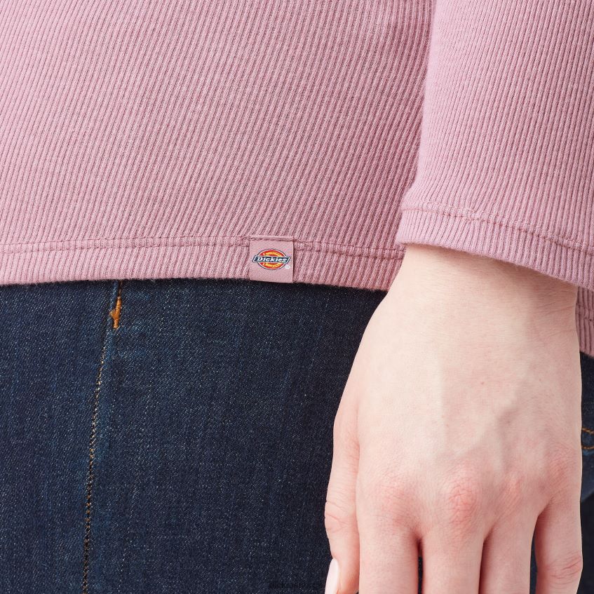 Dickies kvinner pluss henley langermet skjorte 4NB6FR2205 klær støvete orkide (kdd)