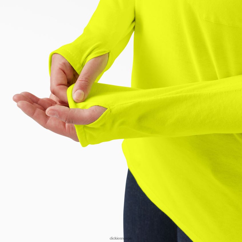 Dickies kvinner pluss kjølende solskjorte 4NB6FR1642 klær knallgul (bwd)