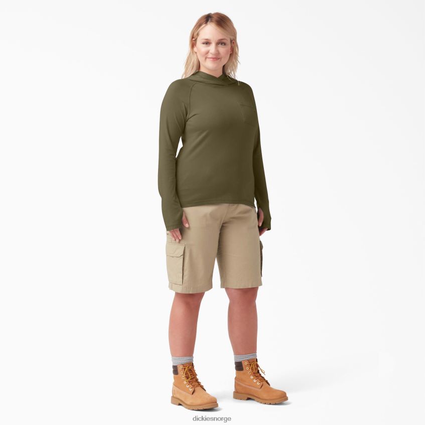 Dickies kvinner pluss kjølende solskjorte 4NB6FR1648 klær militærgrønn lyng (mld)