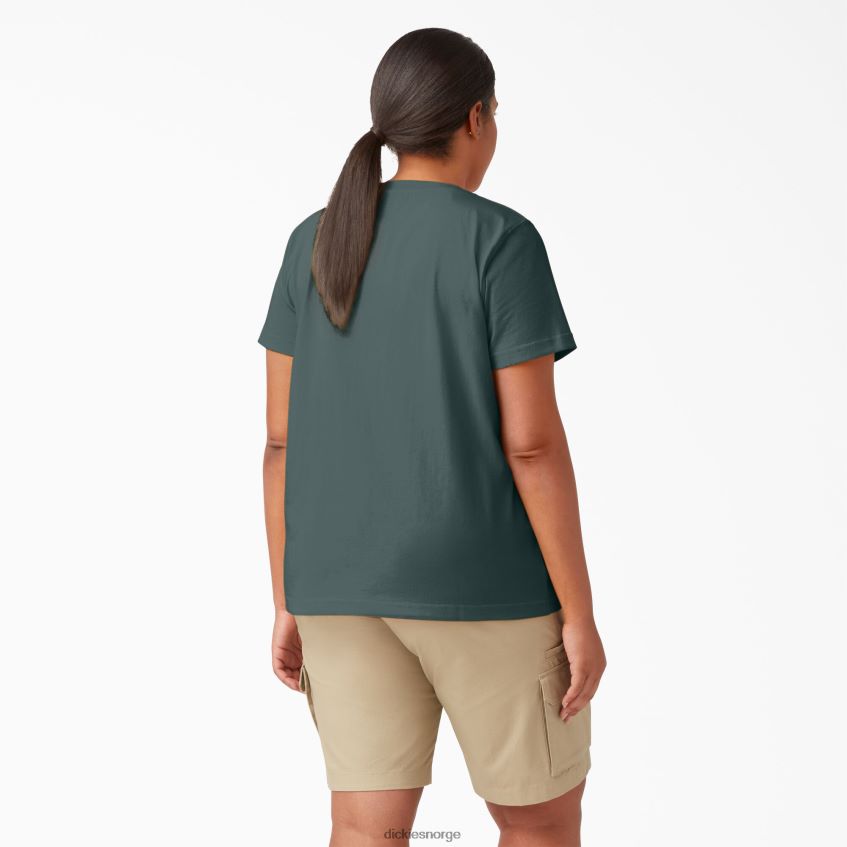 Dickies kvinner pluss kortermet tungvekts t-skjorte 4NB6FR1972 klær lincoln grønn (ln)