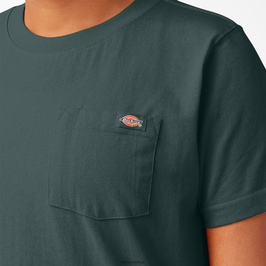 Dickies kvinner pluss kortermet tungvekts t-skjorte 4NB6FR1972 klær lincoln grønn (ln)