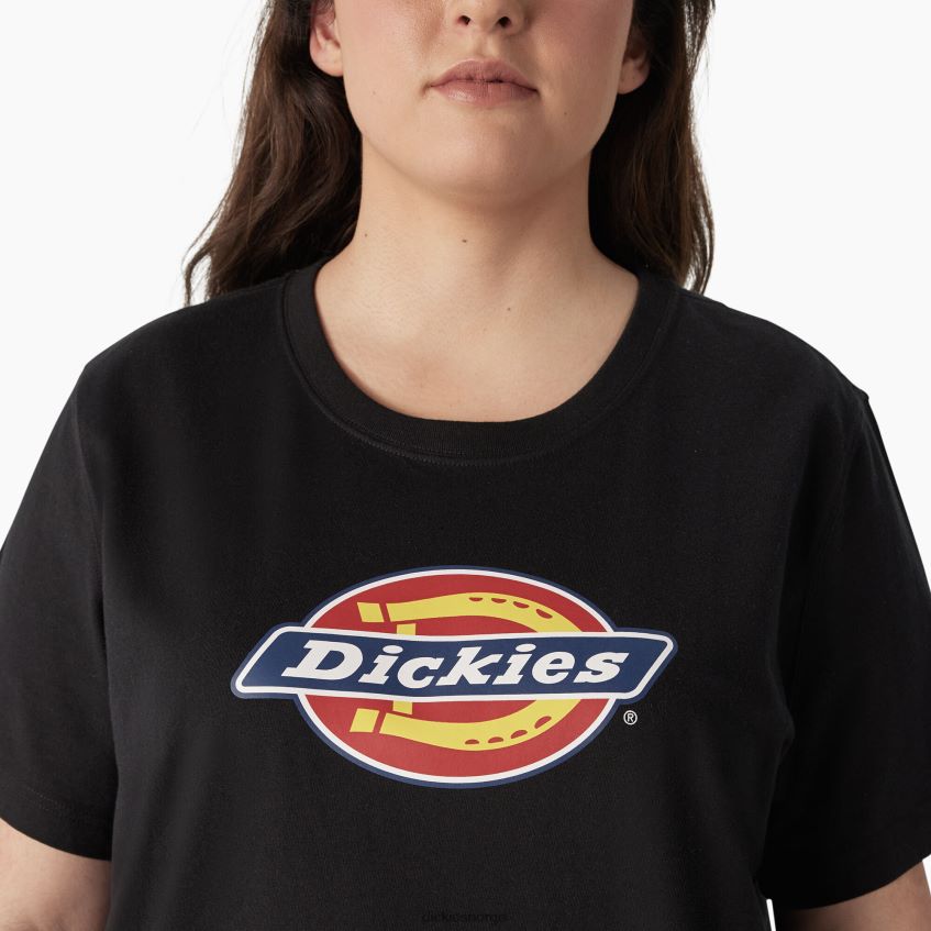 Dickies kvinner pluss tungvekts logo-t-skjorte 4NB6FR2146 klær svart (kbk)