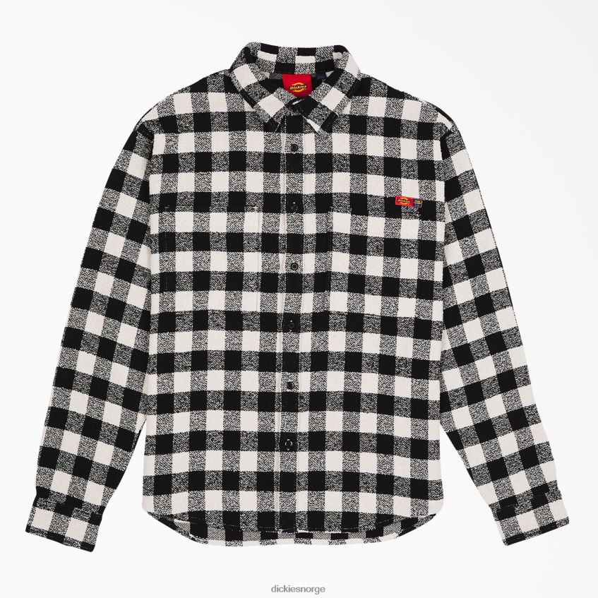 Dickies menn åpningsseremoni tweedskjorte 4NB6FR937 klær svart hvit pledd (awp)