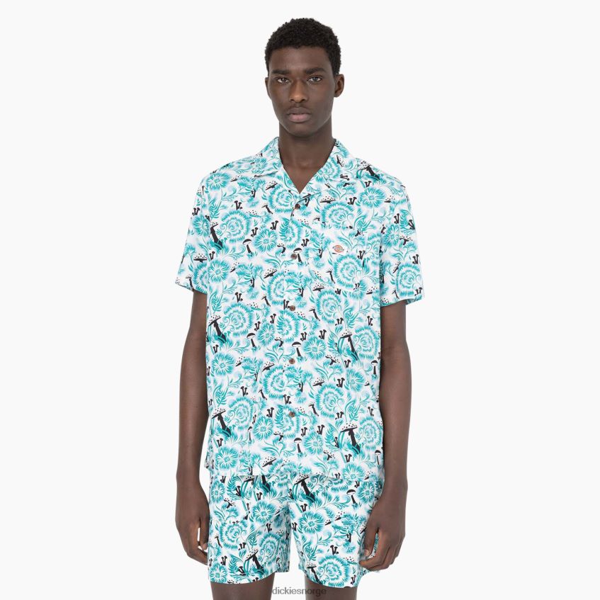 Dickies menn roseburg kortermet skjorte 4NB6FR588 klær blått blomstertrykk (gg2)